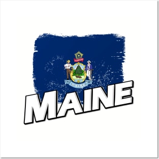 Maine flag Posters and Art